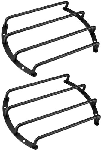 QWORK 8 Inch Bar-Type Subwoofer Grill Satin Black Finish, Compatible with Most Round Car Audio Subwoofers, 2 Pcs