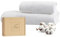 Ferò Set Asciugamani Bagno di Lusso 2 Pezzi, OEKO-TEX 100% Cotone Premium 550 g/m², Ultra Morbido e Assorbente, Design Italiano, Coppia Asciugamani Viso e Bidet, Asciugamano 50x100, 50x30 cm, Bianco
