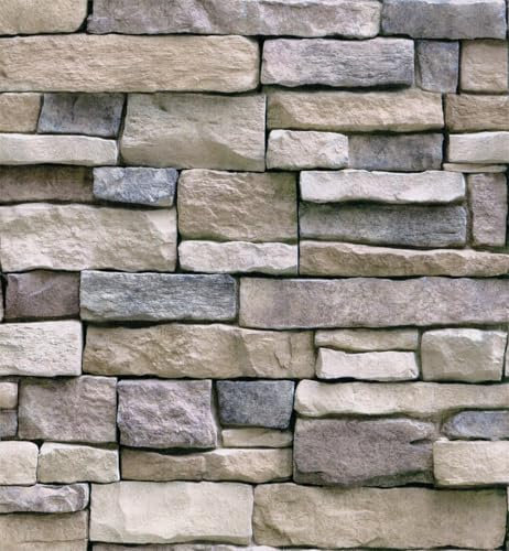 Wallbender Papel pintado autoadhesivo ladrillo vintage decorativo fondo adhesivo vinilo extraíble impermeable imitación piedra papel pintado decorativo película adhesiva para cocina pared