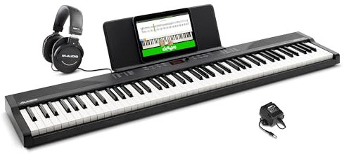 Alesis Recital Play und HDH40-88-Tasten Keyboard Piano und Over-Ear Studiokopfhörer mit 2.7 m Kabel