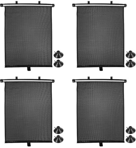 OUNONA 4pezzi Tendina Sole Auto Retrattile Protezione Uv Per Finestrini Laterali Per Auto Facile Installare e