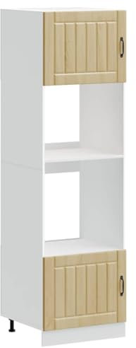 vidaXL Kalmar Sonoma Oak Oven Cabinets, 2 Pieces in Multilayer Wood, Oven Unit, Kitchen Oven Cabinet, Oven Base Unit, Kitchen Oven Unit
