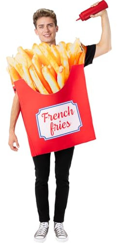 Funidelia Disfraz de Patatas Fritas para Hombre y Mujer, Talla única Comida, Traje para Adultos para Fiestas, Carnaval y Halloween