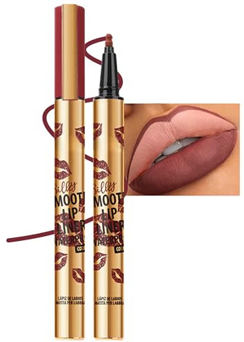 Erinde Wasserfester Lipliner Matte, Waterproof Lip Marker, Long Lasting Lip Pencil, Highly Permanented Lippenkonturenstifte, Natürlicher Smooth Lippenstift