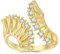 WeePoes Ring Gold Damen mit Zirkonia – Verstellbarer Goldener Schmuck für Frauen, 14K Vergoldeter Wasserfest & Statement ring