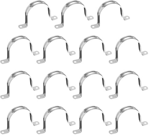 QUARKZMAN 15 Stück 63mm(2-1/2) Kabelklemme, 304 Edelstahl Beschichtete Gepolsterte Isolierte Kabelklemme 2-Loch U-Rohrschelle für Leitungen Rohr Schlauch Draht Kabel Installation, Silber