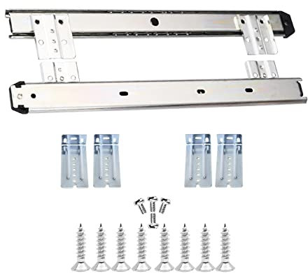 MUIDSEN Rail Coulissant télescopique for Tablette/tiroir sous Le Bureau (Couleur: Noir)(Silver)