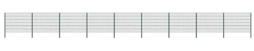 QJBSAVVA Doppelstabmattenzaun 1,65 x 0,4 m pro Feld 27 Felder 15,3 x 1,2 m Set in Grün aus pulverbeschichtetem Eisen Robuste Gartenzaunlösung für Hund Garten Weide und mehr