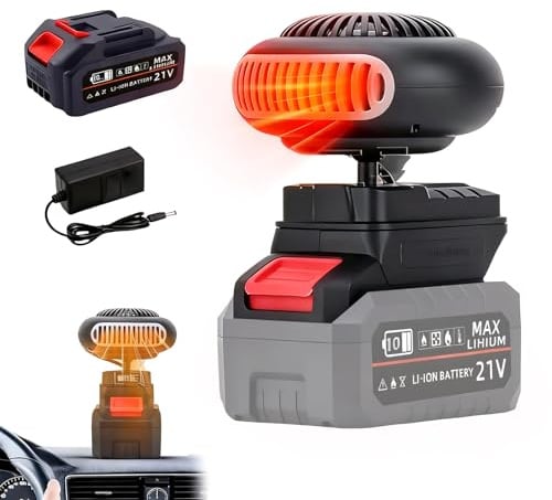 Akku-Heizer Wireless Aufladbar, Kompakt & Leicht Tragbarer Auto-Heizer mit 2 Heizstufen (30-50℃/50-80℃), Autofensterentnebler für Auto, Camping, Zelt, Outdoor-Abenteuer & Winter-Reisen (1 batterie)