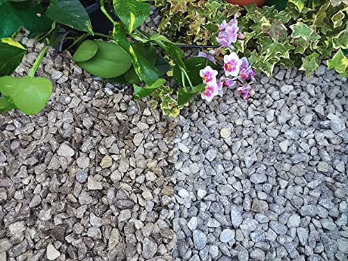 Gravier, gravillons, ardoise, pour repousser les mauvaises herbes, pour jardin, patio, allée, décorer une plante, couleur peakstone gris tourterelle (10 à 20 mm), 10KG