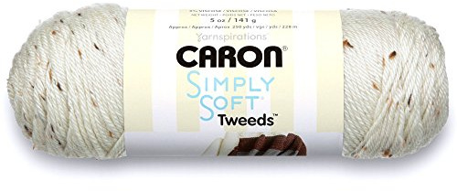 Caron Simply Soft Tweeds Yarn, 5 oz, Gauge 4 Medium, Off White