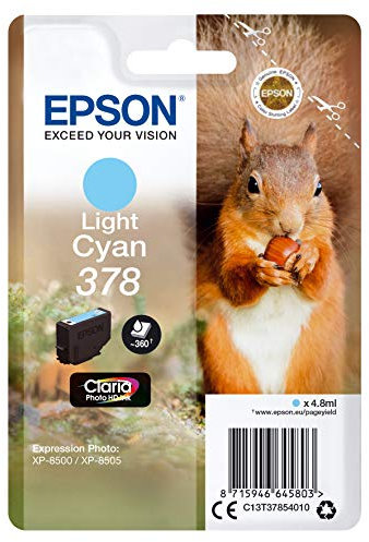 Epson EP64580 Original 378 Tinte Eichhörnchen (XP-8500, XP-8600, XP-8605), hell cyan
