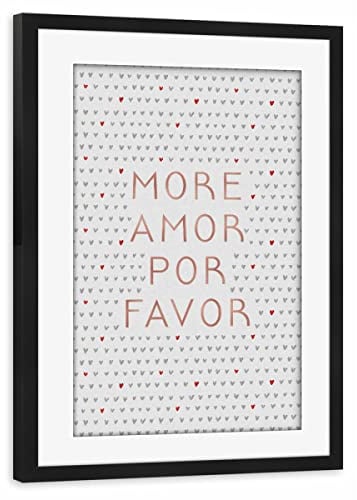 artboxONE Poster mit Rahmen schwarz 45x30 cm More Amor Rose Gold von Orara Studio - gerahmtes Poster