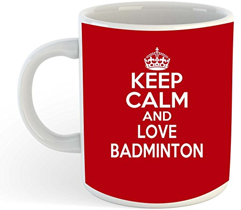 grabmybits Keep Calm and Love Badminton Mug - Red