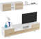 Habitdesign Mueble de Salon Moderno, Modulos Comedor, Modelo Belus, Acabado en Blanco Brillo y Roble Canadian, Medidas: 200 cm (Ancho) x 41 cm (Fondo) x 46 cm (Alto)