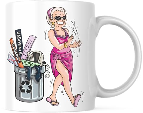 LINFORMAL TAZAS ORIGINALES PARA REGALAR | REGALO JUBILACION MUJER | TAZA PERSONALIZADA PARA JUBILACION ORIGINAL Y GRACIOSA | CERÁMICA DE 350ML | REGALOS ORIGINALES PARA JUBILACION |