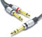 VITALCO Câble répartiteur Y 6,35 mm vers 2 x 6,35 mm 5 m Adaptateur audio Jack TRS stéréo vers double prise TS mono mâle vers prise mâle 6,35 mm
