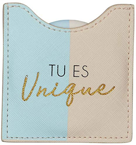 Draeger - Specchio rotondo da taschino con scritta Tu es, ideale come regalo di compleanno, per tutte le occasioni, dimensioni: 8,5 cm x 8 cm
