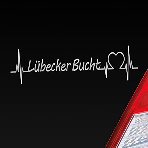 Hellweg Druckerei Auto Aufkleber Lübecker Bucht Puls Herzschlag Fun Sticker Heckscheibenaufkleber Autoaufkleber mit Ferien Region Motiv