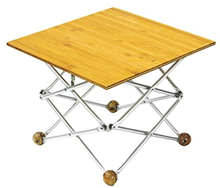 BBGS Tragbarer Campingtisch, Leichter Klapptisch mit Bambustischplatte, Präfekt für EIN Essen, Schneiden, Kochen, Picknick, Wandern, Angeln