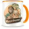 Samunshi® Kindertasse mit Namen Tasse Löwe Personalisierte Tasse mit Namen Kinder Kinderbecher mit Namen Kindergarten orange 300ml
