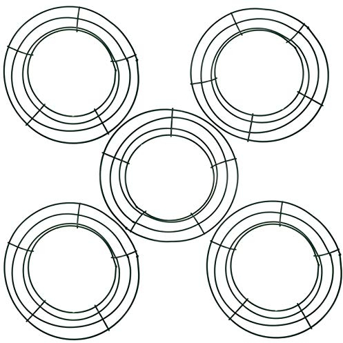 EXCEART 5Pcs 20Cm Metall Draht Kranz Ringe Rahmen Runde Weihnachten Grün Kranz Rahmen Grün Draht Rahmen für Handwerk Blumen Und Metall Kranz Ring DIY Blumen Handwerk Draht Kranz