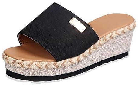 Dasongff Sandales Femme à Plateau Slip-on Été Sandale Plateforme Claquettes Nu Pieds Semelle Compensée Confortable Fleurs Sandale Talon Compensé Confort Romaines Talon Compensé Pas Cher
