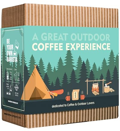 Outdoor Camping Kaffee für Männer & Frauen - 7 Kaffees aus aller Welt | Geschenkset mit ausgewählten Spezialitätenkaffees - Brauen & Genießen Sie jederzeit & überall, Geschenkideen für Männer