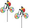 Relaxdays Windrad Marienkäfer, 2er Set, Windspiel Stecker Garten & Balkon, HBT: 75,5 x 52 x 4 cm, Windmühle Tier, bunt