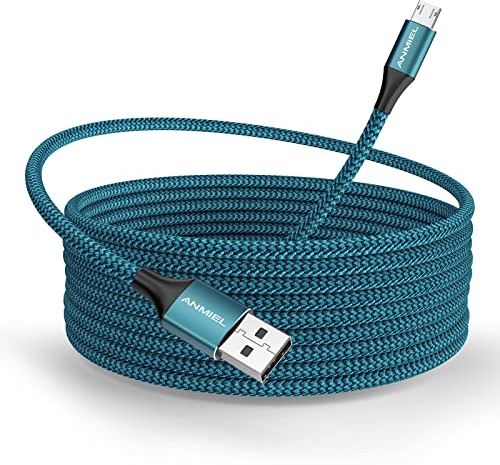 Micro USB Cable 3M Nylon Android Micro USB Charger Cable,Micro USB Fast Charging Cords Compatible with Samsung Galaxy S6,S5,J7 Edge Note 5 Durable Nylon Material (Green)…