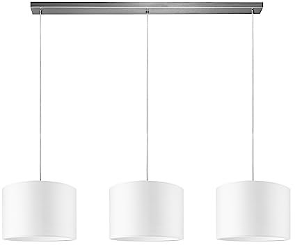 Home Sweet Home Moderne Hängelampe Beam Bling | 121/30/100cm | weiß | 3-flammige Hängelampe mit Lampenschirmen aus Stoff | für E27 LED-Lampe | für Wohnzimmer, Schlafzimmer