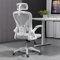 Ahua Silla de Oficina ergonómica de Malla, Soporte Lumbar con Brazos abatibles y Ajustable fácil de almacenar, Respaldo de Malla Transpirable cómodo cojín Ruedas silenciosas para Model: CY-8013-GW
