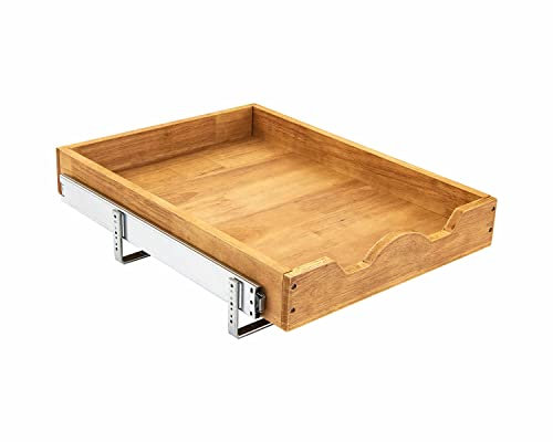 DINDON Ausziehbarer Schrank-Organizer (35,6 cm B x 45,7 cm T), 1 Etagen, einstöckiges Eichenholz unter dem Schrank, herausziehbares Regal, Schubladenbox