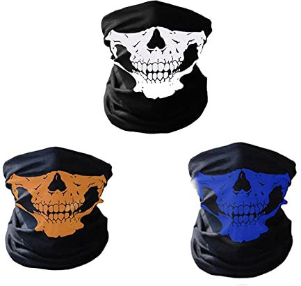 3 Stück Nahtlose Totenkopf-Haarband Schal Motorrad Kopfwickel Outdoor Sport Kopfbedeckung