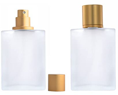 YORROR 2 Pack 100ml Frosted Glass Spray Bottle Perfume Atomizer,Refillable Fine Mist Spray Bottle,Portable Fragrance Perfume Dispenser for Travel