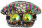 COSDREAMER Damen Burning Man Pailletten Hut Festival Militär Kapitän Hüte mit Brille (Regenbogen Diamant)