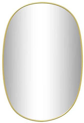 vidaXL Wandspiegel Flurspiegel Spiegel Badspiegel Hängespiegel Dekospiegel Schminkspiegel Kosmetikspiegel Wohnzimmer Golden 50x35cm