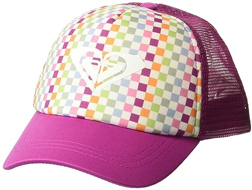 Roxy Sombrero de Camionero Sweet Emotions Sombrero para Niñas, Cheque blanco brillante 233, talla única
