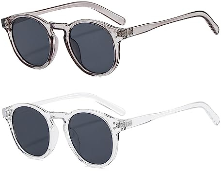 MIVAIUN 2 Runde Sonnenbrille, Sonnenbrille Für Damen Herren, 90er Hippie Rund Sonnenbrille, Vintage Sonnenbrillen, Klassisch Vintage Brille, für Outdoor-Aktivitäten, Partys