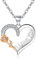 Tusuzik Halskette aus 925 Sterling Silber für Damen, I Love You Rose Love Herz Halskette Blumenkristall Halskette für Hochzeit, Geburtstag, Muttertag