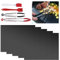 mumisuto Grill Matten 5er Set, BBQ Antihaft Grill Matte mit 2 Grillzange & 2 Ölpinsel, 33x40 cm Grillmatten für Gasgrill, Leicht zu Reinigen & Wiederverwendbar