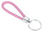 PATIKIL Portachiavi intrecciato in pelle con cerchio portachiavi in acciaio inossidabile, cinturino da polso intrecciato in PU, portachiavi per auto, borsa, portafoglio, pendente, rosa
