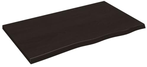 vidaXL Waschtischplatte, Multifunktional Arbeitsplatte mit Naturkante, Waschtischkonsole Tischplatte für Badezimmer, Holzplatte Platte, Dunkelbraun 100x60x(2-4) cm Massivholz Behandelt