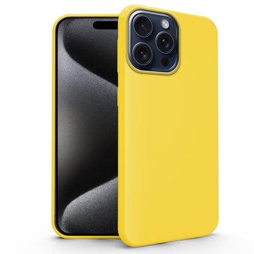 N NEWTOP Cover Compatibile per iPhone 15 Pro, Custodia TPU SOFT Gel Silicone Ultra Slim Sottile Flessibile Case Posteriore Protettiva Anti Urto Guscio Proteggi Scocca (Giallo)