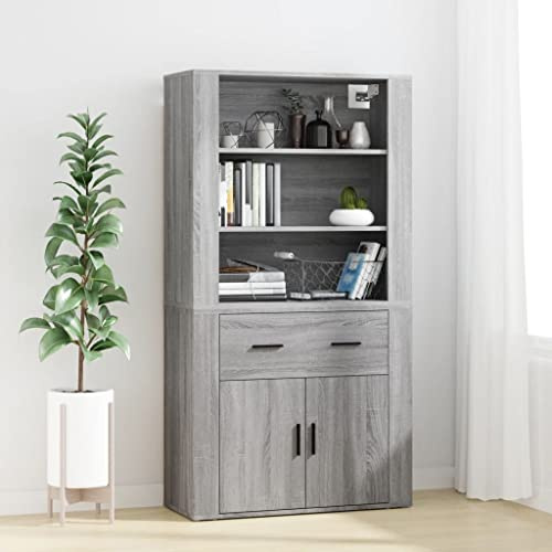 ZQQLVOO Wohnzimmer Kabinett Möbel für das Esszimmer Vitrinen Highboard Grau Sonoma Holzwerkstoff