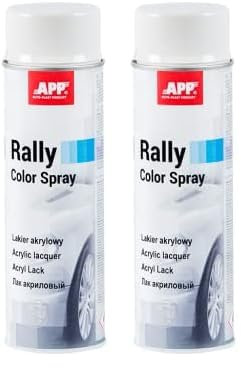 APP Rally Color Spray Bombe de peinture Blanche | Peinture et vernis acrylique | Blanc | 500 ml (Lot de 2)
