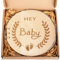 Babyparty Gästebuch Taufe mit Holzeinband, Babyshower Gästebuch Erinnerung Taufbuch, Hey Baby Gästebuch Babyparty zur Taufe Mädchen Junge, Gästebuch Andenken als Babyparty Deko Geschenk
