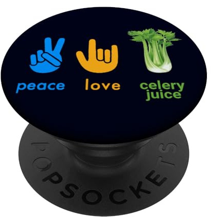 Peace Love Celery Juice Funny Vegan Healthy Living PopSockets Adhesive PopGrip
