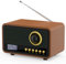 Mycket DAB/DAB+ Digital Radio, Retro FM Radio, Mains and Battery Powered Bluetooth Speaker, Rechargeable Music Player with AUX/U Disk, 80 Preset Stations,Headphone port, Wood