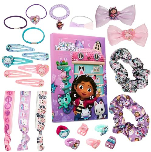Gabby's Dollhouse Adventskalender 2025 Mädchen Weihnachts Countdown Kalender mit 24 Überraschungen Haarschmuck Kinder Geschenk Idee